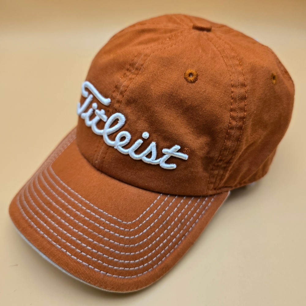 Titleist Golf Hat Burnt Orange Adjustable Strapback Embroidered Logo Cap Mens